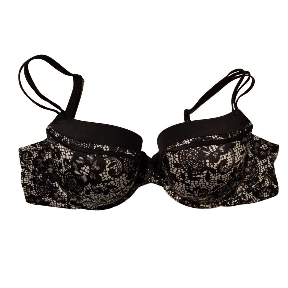 Victoria's Secret 34DDD Lined Black & White Demi Convertible Bra